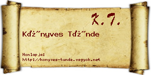 Könyves Tünde névjegykártya